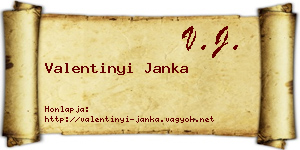 Valentinyi Janka névjegykártya